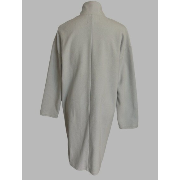Leith Gray Long-Line Open Trench Coat Pocket Style Long Cardigan Jacket Sz S - Picture 6 of 8